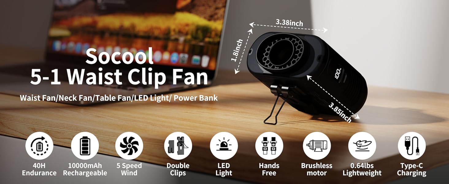 socool Waist Clip Fan