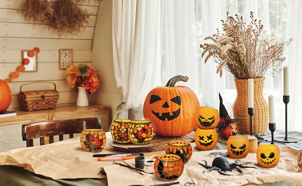 pumpkin candle holder