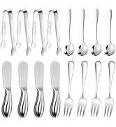 Mlurcu Cheese Butter Spreader Knives Set 16 Pieces Stainless Steel Multipurpose Butter Knives Che...