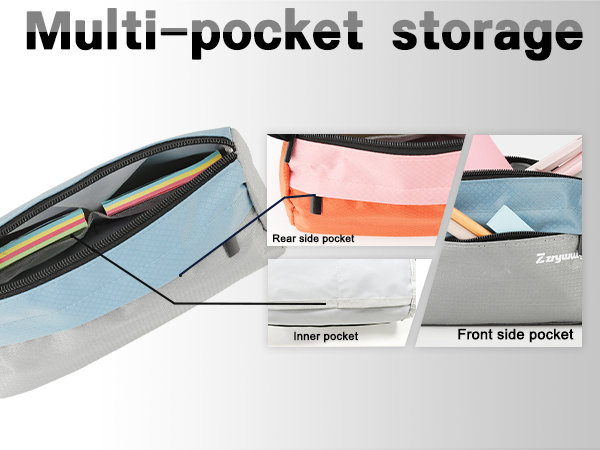 two colored one open pencil pouch
