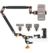 K&F CONCEPT 22" Magic Arm Clamp Kit, Overhead Desk Camera Mount, Long Articulating Friction Boom ...