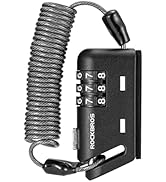 ROCKBROS Motorcycle Helmet Lock Bike Helmet Lock Lightweight Cable Lock with Combination Retracta...