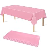 OHOME 4 Pack Plastic Table Cloth Disposable,Pink Tablecloth - Pink Table Cloths for Parties - Pin...