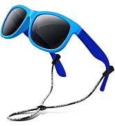 RIVBOS Kids Sunglasses with Strap Polarized UV Protection Flexible Rubber Shades for Boys Girls R...