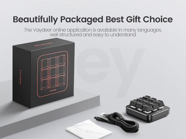 Vaydeer One-Handed Mechanical Keyboard Macro Multifunctional Keypad