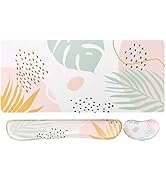iCasso Desk Pad Mat, Big Ergonomic Mouse Pad,+ Keyboard Pad+Wrist Rest, Easy Typing Pain Relief, ...