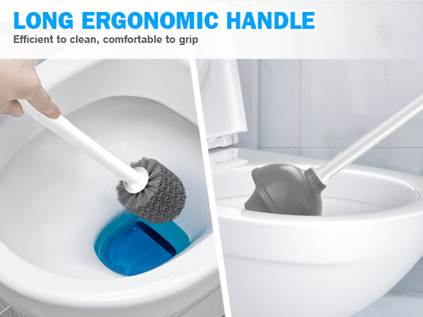 Toilet plunger and brush set