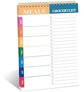 Weekly Meal Planner and Grocery List - 50 Undated Sheets Planning Pad for Organized Daily Menu, T...