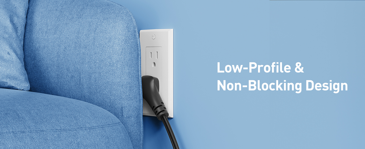 360° Rotating Flat Plug Short Extension Cord