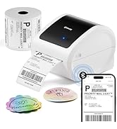 Omezizy Bluetooth Shipping Label Printer with 1 Roll Labels - D520BT Thermal Label Printer, Therm...