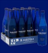 Saratoga Sparkling Water Bottles, 12-Pack - Carbonated Spring Bottled Water with Naturally Occurr...