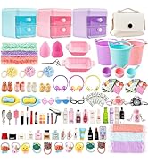 118Pcs Dollhouse Mini Jewelry Storage Case Cosmetic Hand Bag Towel Bathroom Set Accessories Tooth...