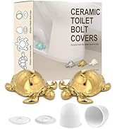 boeemi Toilet Bolt Covers Decorative- 2PCs Gold Sea Turtle Toilet Screw Caps Ceramic Bathroom Dec...