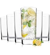 OUWO Highball Glasses Set of 6, 13oz Tall Drinking Glasses, Water Glass for Kitchen, Tom Collins ...