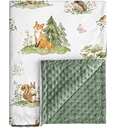 Civarua Kids Baby Blanket for Boys Girls, Super Soft Double Layer Minky Dot Blanket with Woodland...