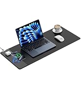 TopMade Mouse Pad with 15W Fast Wireless Charging, 31.5"x11.81" XL Large Gaming Waterproof Desk P...