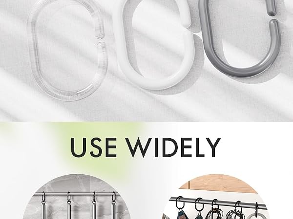 plastic shower curtain hooks
