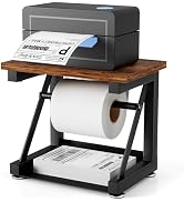 Label Holder for Rolls and Fan-fold Labels, Heavy Duty Metal Thermal Label Holder for Desktop The...