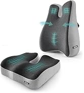 seeknow Seat& Back Cushions Office Chair Cushion Car Seat Cushion for Tailbone Pain Relief Lumbar...