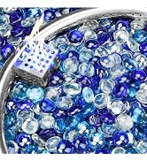 NUPICK 5LB Fire Pit Glass Rocks, 1/2 Inch Colorful Glass Beads for Vases | Reflective Fire Pit Gl...