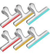 HOUSE AGAIN 6 Pack Stainless Steel Chip Bag Clips Covered with Colorful Silicone - NO More Sharp ...