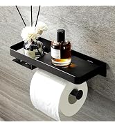 YIGII Toilet Paper Holder with Shelf - Toilet Paper Holder Wall Mount Toilet Roll Holder with Wip...