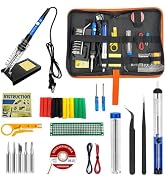 Soldering Iron Kit, 21-in-1 with Adjustable Temperature, 5 Soldering Tips, 60W Soldering Iron, So...