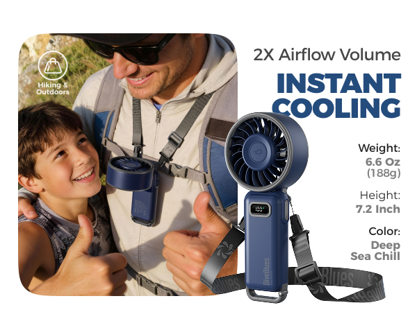 hands free 4-in-1 fan instant cooling