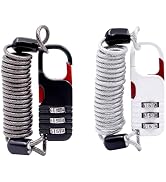 UP Security Ski Lock Cable Retractable, Small Cable Travel Locks with Combination, Mini Padlock C...