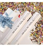 PrimePure Confetti Cannon Party Poppers - Metallic Foil Multicolor Confetti Poppers - 2 Pack - Ea...