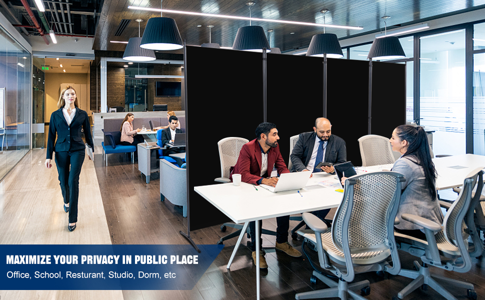 Morngardo Room Divider Folding Privacy Screens 4 Panel Partitions Dividers Home Office Bedroom
