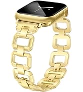 JR.DM Gold Watch Band for Women Compatible with Apple Watch 38mm 40mm 41mm 42mm 44mm 45mm 46mm 49...
