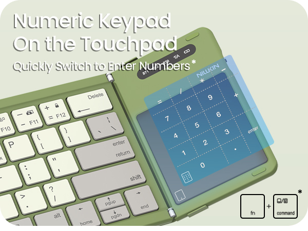 Touchpad converts to number keypad with one keystroke — no choosing between compact and number pad
