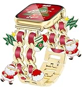 Christmas Watch Bands for Women Compatible with Apple Watch Band 38mm 40mm 41mm 42mm (S11/10) Adj...