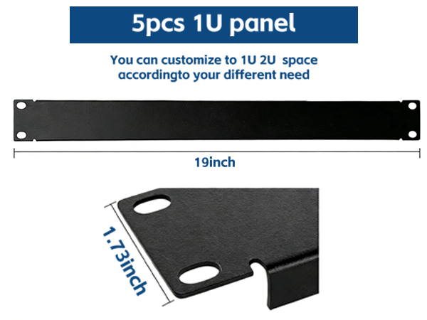 5 Pcs 1U Blank Panel