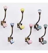 Indian Shelf 6 Unique Decorative Wall Hooks -Double Decorative Coat Hooks -Coat Rack Wall Mount- ...