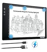 Rechargeable Magnetic A4 LED Light pad, IMAGE Tracing Pad, Ultra-Thin USB Powered with Memory Fun...