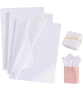 BEISHIDA 100 Sheets White Glitter Tissue Paper Bulk, Glitter Tissue Wrapping Paper for Gift Bags,...