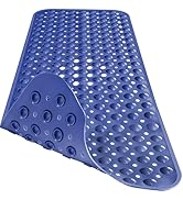 Naoloture Extra Long Bathtub Mat Non Slip, Navy Blue Soft Bath Mat for Tub 40 x 16 Inch Full Size...