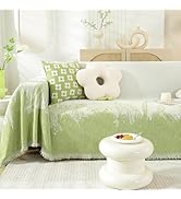 UWWGKK Couch Cover Blanket Reversible for Spring, Chenille Sofa Covers with Tassel,Loveseat Cover...
