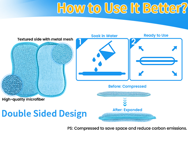 6 Pack Multi-Purpose Scrub Sponges