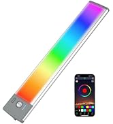 LEPOTEC 1 Pcs RGB LED Wall Lights,Wall Sconces Lamp with App Remote Control,Gaming Light Bar,Unde...