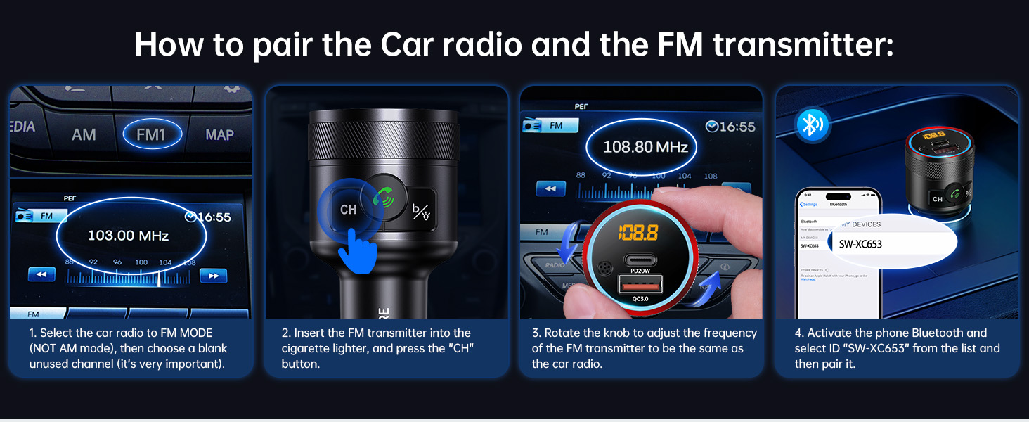 bluetooth fm transmitter car