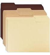 12 Pcs Brown File Folders Letter Size Colored Manilla File Folders with 1/3-cut Tabs Decorative F...