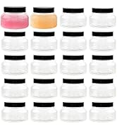 TUZAZO 8 Oz Premium Plastic Tuscany Jars with Lids BPA Free, 24 Pack Empty Sugar Scrub Containers...