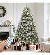 YITAHOME 6ft Prelit Scotch Pine Christmas Tree with Remote Control | Pre-Decorated Frosted Christ...