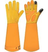 SLARMOR Long-Gardening-Gloves for Women/Men - Thorn Proof Rose Pruning Gloves Heavy Duty Gauntlet-M