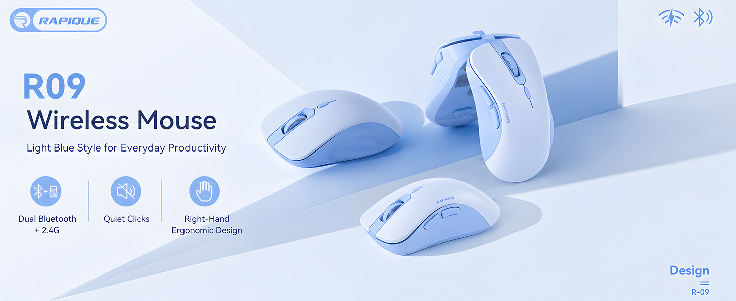 RAPIQUE R09 Bluetooth Wireless Mouse