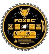 FOXBC 8-1/4 Inch Table Saw Blade 40 Tooth, Replacement for Freud Diablo D0840, DeWalt DWA181440 F...