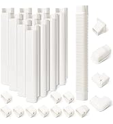3" W 16.1Ft L Line Set Cover Kit for Mini Split Air Conditioners Decorative PVC Slim Line Cover f...